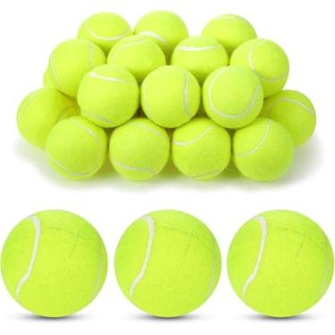 Imagem de Macarrie 40 bolas de tênis pré-cortadas para cadeiras, bolas de tênis, capas de pés, bolas de tênis para móveis, pernas para sala de aula, proteção de chão, coberturas de pernas de mesa (amarelo)