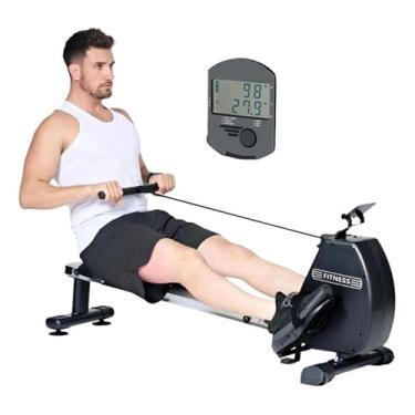 Imagem de Remo Seco Residencial Dobrável com 8 Níveis de Intensidade – Simulador Magnético Compacto com Tela – Treino Indoor Silencioso