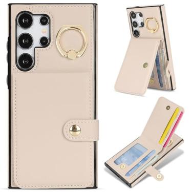Imagem de Capa de couro tipo carteira com suporte para anel de dedo para Samsung Note 20 S24 Ultra S23 FE S22 Plus A55 A54 A53 A35 A25 A15, branca, para Galaxy A55 5G