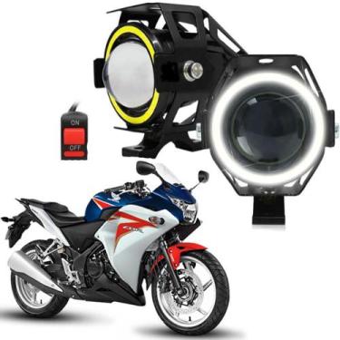 Imagem de Par Farol de Milha para Moto CBR 250R 2012 2013 Angel Eye U7 Mini - U7