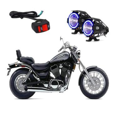 Imagem de Par Farol de Milha Angel Eye U7 Azul para Moto Suzuki Intruder VS 1400
