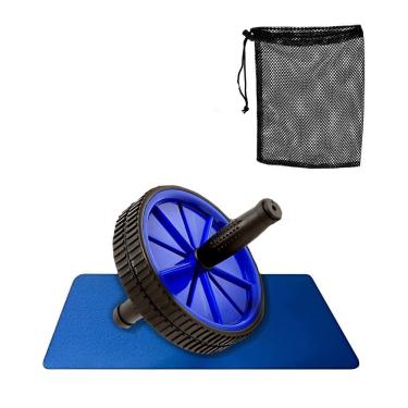 Imagem de Kit Roda Abdominal Dupla Gold Sports Action Tapete de Eva e Sacola Transporte