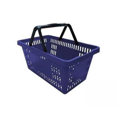 Imagem de 25 Cestas de Compras Reforçada Cestinha Mercado Supermercado Loja 16Lt