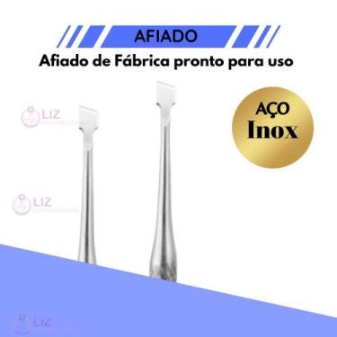 Imagem de Espátula Empurrador Raspador De Cuticula Profissional Inox - Liz Produ