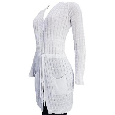 Imagem de Sobretudo Feminino Links Bolso - Katlen Tricot, Branco, Único