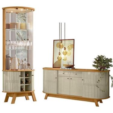 Imagem de Aparador para Sala Buffet Mônaco e Cristaleira Marina Cumaru Opala  Ma