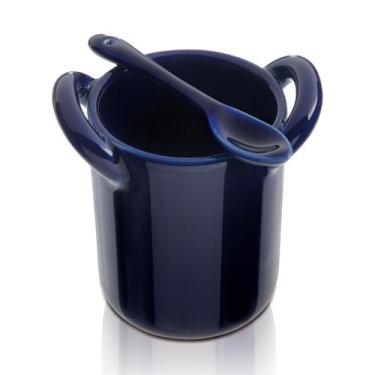 Imagem de Caldeirão com Colherzinha para Molhos de Porcelana 90Ml - Mãos e Arte 