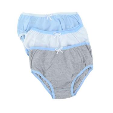 Imagem de Calcinha Infantil Feminina Lupo Lobinha Kit 3 Peças Azul, M