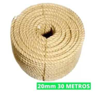 Imagem de Corda Sisal 20mm 30 Metros Naval Rasada Decoração Artesatos - Fits Lif
