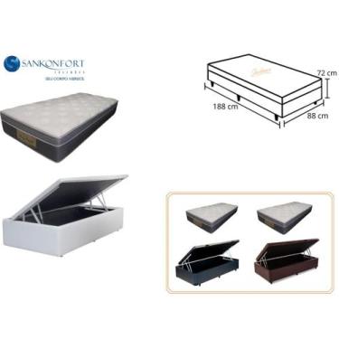 Imagem de Conjunto Baú Solteiro + Colchão Sankonfort Sleep Fresh Molas Ensacadas