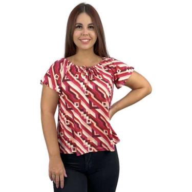 Imagem de Blusa Feminina Ciganinha Manga Curta Estampada Regular - Coalizão Fash