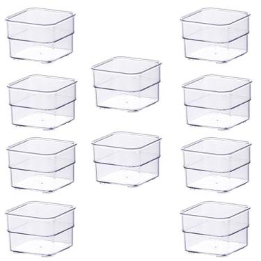 Imagem de Kit 10 Organizador de Gavetas  7,5x7,5x5,2Cm Transparente - Paramount