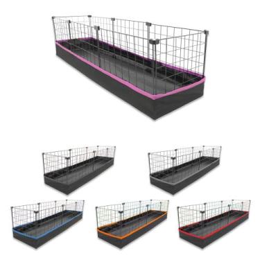 Imagem de Cercado Aramado Porquinho da Índia 30x120 Cm Preto com Bandeja Higiêni