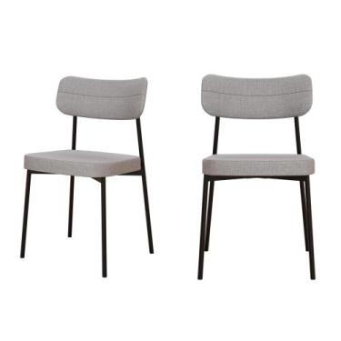 Imagem de 2 Un. Cadeira Fixa Estofada Mynna Tecido - Compace