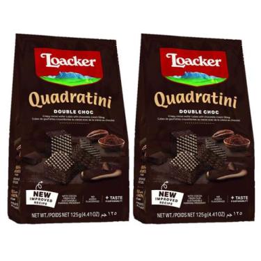 Imagem de Kit 2 Mini Biscoito Wafer Quadrantine Double Chocolate Loack - Loacker