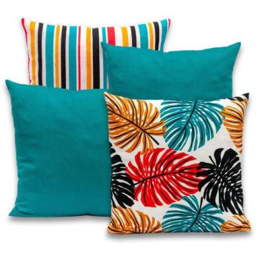 Imagem de Kit 4 Capas de Almofada 40cmx40cm Gorgurinho Lisas e Estampadas Nova C
