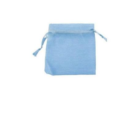 Imagem de 100 Saquinhos de Organza para Lembrancinha Azul 8x12 cm - SJO Artigos 