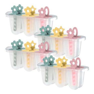 Imagem de 4 Forminhas 6 Picolé Forma Molde Palito Sorvete Gelo Sanremo