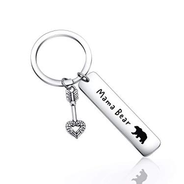 Imagem de Presente de Dia dos Pais e Mães Chaveiro para Mamãe Mamãe Urso Chaveiro para Mamãe Avó Papa Chaveiro Presente de Vovô Presente BFF, Mama Bear, Regular