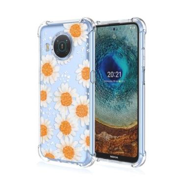 Imagem de RRXSYXL Capa para celular Nokia X10, Nokia X20 com estampa floral transparente, proteção à prova de choque, capa de TPU macio para Nokia X10, Nokia X20, margarida floral
