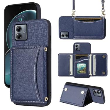 Imagem de Furill Capa de telefone para Motorola Moto G14 capa carteira com alça de ombro transversal e suporte de couro para cartão de crédito bolsa flip bolso fino suporte celular acessórios MotoG14 G 14