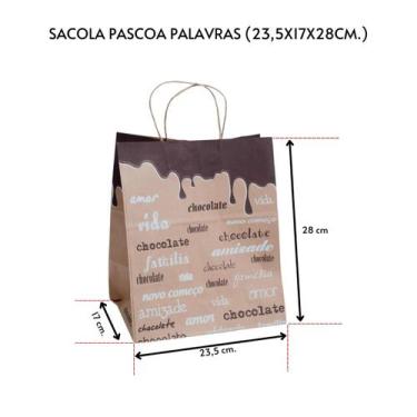 Imagem de kit 10 sacolas kraft para ovos de Páscoa tema Páscoa Diversos tamanhos