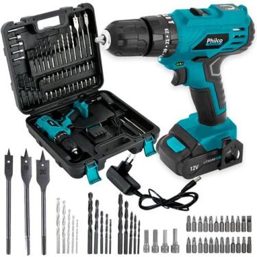 Imagem de Furadeira Parafusadeira Impacto Sem Fio De 10mm Philco Ppf120mf 12v + 