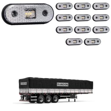 Imagem de 12 Lanterna Lateral Randon LED Cristal Saída Fios - DW Componentes