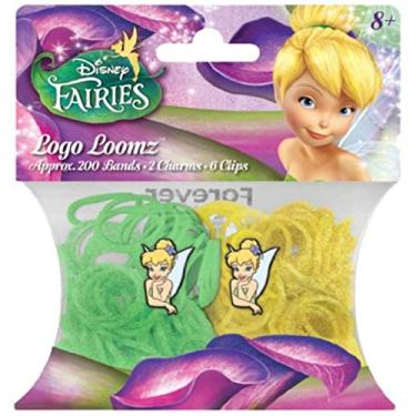 Imagem de FOCO Pacote de pulseiras e pingentes Disney Fairies Tinkerbell (200 bandas, 6 clipes e 1 pingente)