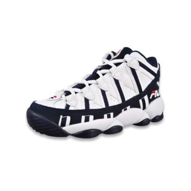 Imagem de Fila Kids' Stackhouse Spaghetti Basketball Sneakers White/Navy/Red 3.5