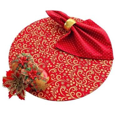 Imagem de Kit Natal: 6 Capas + Bases MDF + Guardanapos + Anéis Decorativos - Cri