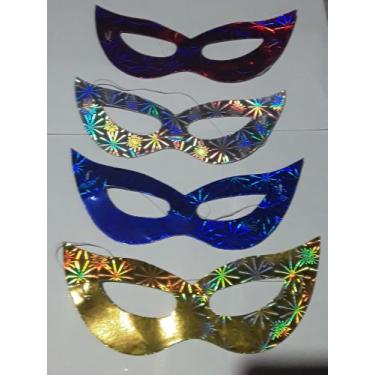Imagem de 50 Máscaras de carnaval Holográfica de papel - MASCARA