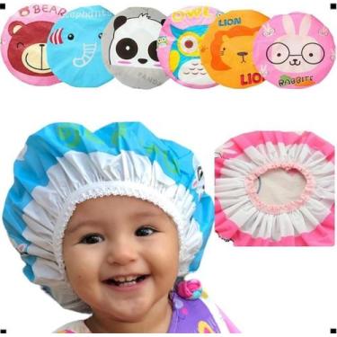 Imagem de Touca De Banho Infantil De Plástico Bichinhos Impermeável - Casita Lin