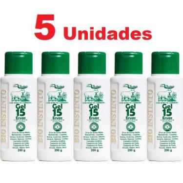Imagem de Kit com 5 Gel 15 Ervas Com Sebo de Carneiro Bio Instinto