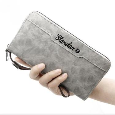 Imagem de Carteira longa social couro porta documentos telefone cartões - Slarda