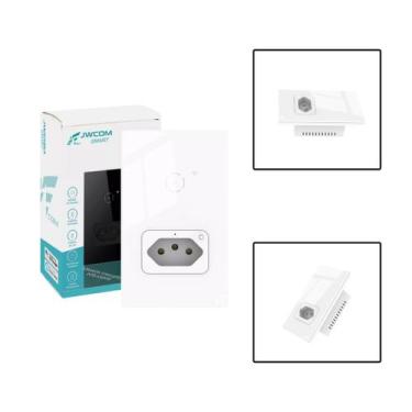 Imagem de Interruptor Inteligente Wi-Fi 1 Botão Touch Com Tomada 16A - Jwcom Sma