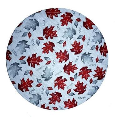 Imagem de Capa Sousplat Tecido Tricoline Folhas da Estação p/Base MDF - M&G Deco