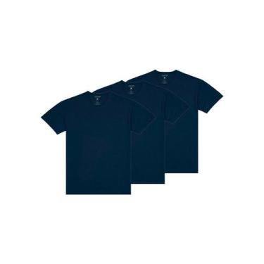 Imagem de Kit com 3 Camisetas Masculina Malwee 1000004423, Azul marinho, M