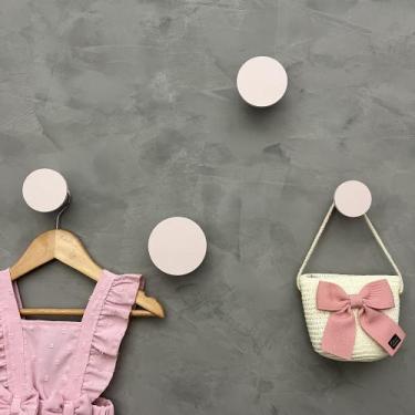 Imagem de 4 Ganchos parede 4 tamanhos infantil menina bola rosa boho - Souvenir 