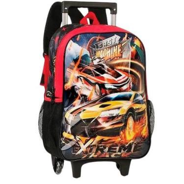 Imagem de Mochila Escolar Carro Machine Tam G Rodinha 2 em 1 Infantil - Clio