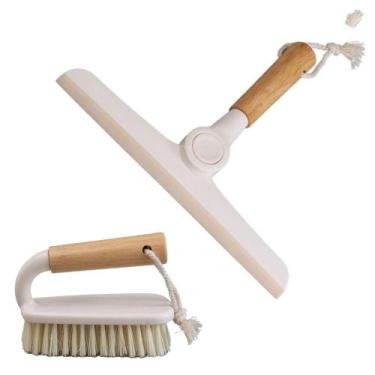 Imagem de Kit com 01 Rodo e 01 Escova em Bambu Off White - Oikos