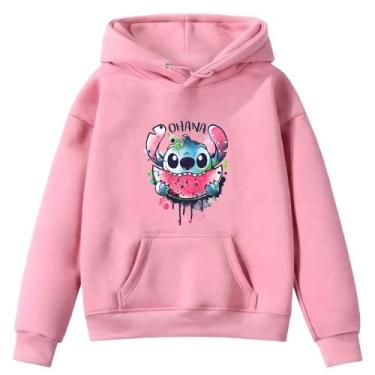 Imagem de Moletom Infantil Sti-tch Ohana Felicidade Desenho Infância Bolso Cangu
