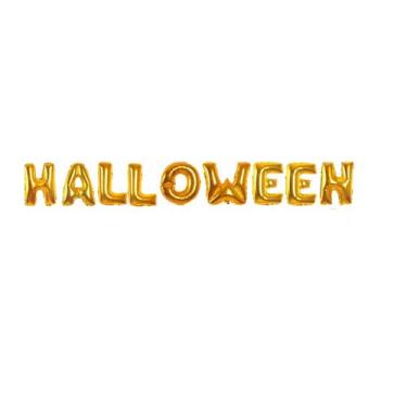 Imagem de Kit Balões Metalizados HALLOWEEN 40cm Dourado 9 Letras - RT