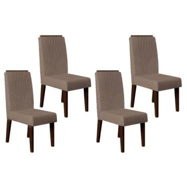 Imagem de Cadeira de Cozinha Lia Kit 4 un Freijó/Suede Kraft - DJ Móveis