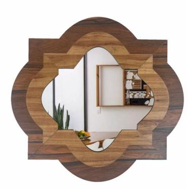 Imagem de Espelho Decorativo Moldura Madeira Pegui Cambridge 85 cm - CREATUS, Ma