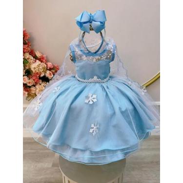 Imagem de Vestido Infantil Frozen Princesas C/ capa de Luxo 1 2 3 - Lig Lig, 2