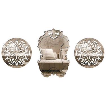 Imagem de Kit 1 Espelho Decorativo Veneziano 3888 E 2 Mandalas 38118 - CREATUS, 