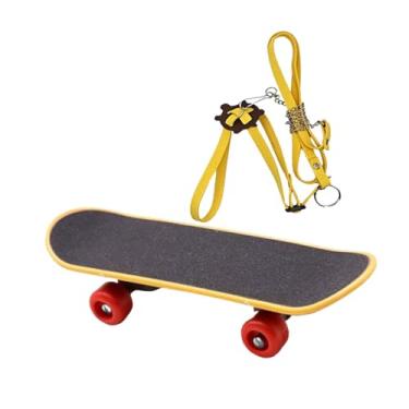 Imagem de Gralara 2x mini tartaruga skate brinquedo com ajustável suprimentos para animais de estimação portátil versátil brinquedo de treinamento para