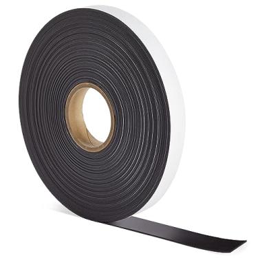Imagem de 1 Inch Wide x 100 Feet Long Sticky Magnetic Strip for DIY, Arts and Crafts, Cosmetics, Easy to Cut and Flexible Magnetic and Adhesive Tape Roll for Fridge Door, Whiteboard