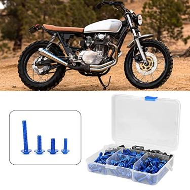 Imagem de Parafusos de Motocicleta Kit de Alumínio Parafuso de Carenagem M5 M6 Universal para Motos Esportivas (Azul)